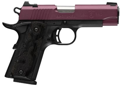 Picture of Browning 051995492 1911-380 Black Label Compact Frame 380 Acp 8+1 3.63" Matte Stainless Steel Barrel, Black Cherry Cerakote Serrated Steel Slide, Matte Black Aluminum Frame W/Beavertail 