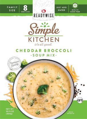Picture of Readywise Rwsk05060 Simple Kitchen Cheddar Broccoli Soup 8 Servings Per Pouch, 6 Per Case 