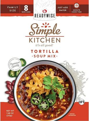 Picture of Readywise Rwsk05063 Simple Kitchen Tortilla Soup 8 Servings Per Pouch, 6 Per Case 