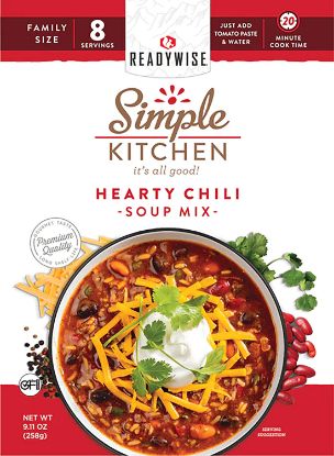 Picture of Readywise Rwsk05064 Simple Kitchen Hearty Chili 8 Servings Per Pouch, 6 Per Case 