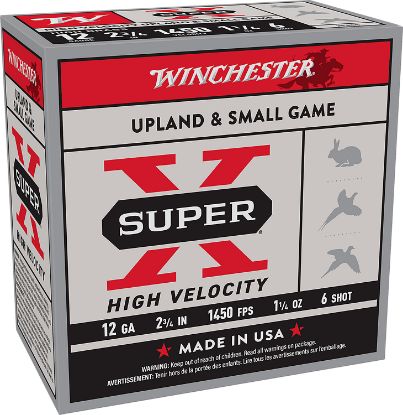 Picture of Winchester Ammo X12hv6 Super X High Velocity 12 Gauge 2.75" 1 1/4 Oz 6 Shot 25 Per Box/ 10 Case 