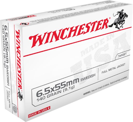 Picture of Winchester Ammo Usa6555 Usa Target 6.5X55 Swedish 140 Gr Full Metal Jacket 20 Per Box/ 10 Case 