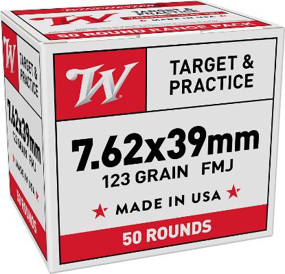 Picture of Winchester Ammo W7623950 7.62X39mm 123 Gr Full Metal Jacket 50 Per Box/ 10 Case 