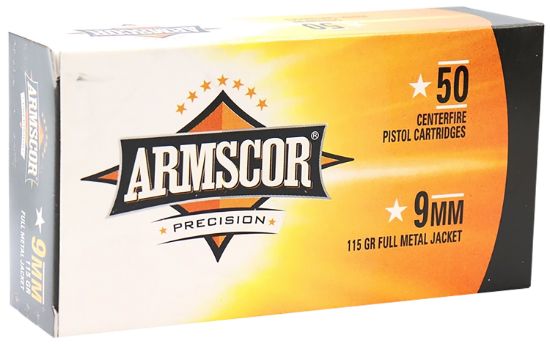 Picture of Armscor 50043Ph Usa 9Mm 115 Gr Full Metal Jacket 50 Per Box/ 20 Case 