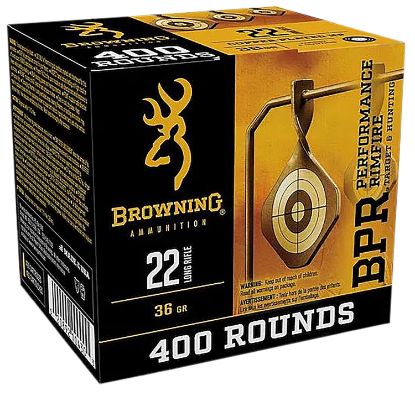 Picture of Browning Ammo B194122401 22 Lr 36 Gr Plated Hollow Point 400 Per Box/ 4 Case 