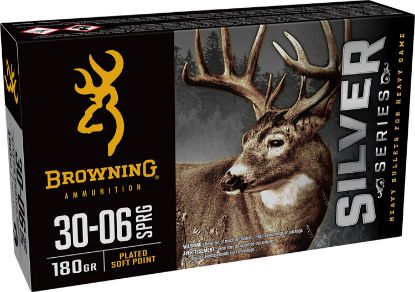 Picture of Browning Ammo B192630061 Silver 30-06 Springfield 180 Gr Plated Soft Point 20 Per Box/ 10 Case 