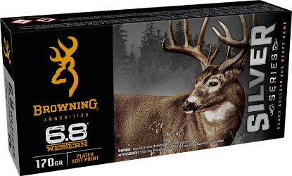 Picture of Browning Ammo B192600681 Silver 6.8 Western 170 Gr Plated Soft Point 20 Per Box/ 10 Case 