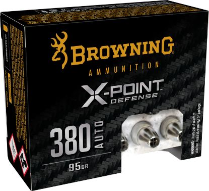 Picture of Browning Ammo B191703802 X-Point 380 Acp 95 Gr Jacketed Hollow Point 20 Per Box/ 10 Case 
