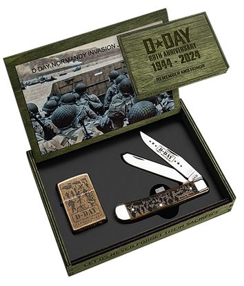 Picture of Case 52019 D Day 80Th Anniversary 3.25"/3.27" Folding Clip Point/Spey Plain Mirror Polished Tru-Sharp Ss Blade Smooth Antique Bone Handle 