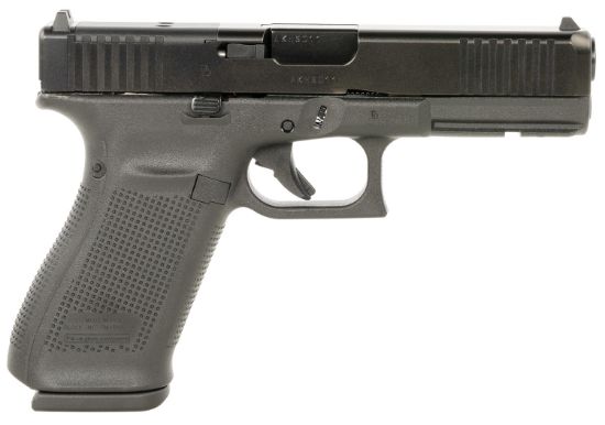 Picture of Glock Ua205s201mos G20 Gen5 Mos Standard 10Mm Auto 10+1 4.61" Black Gmb Barrel, Black Ndlc Serrated Slide, Black Polymer Frame W/Picatinny Rail, Black Textured Grip, Ambidextrous, Usa Made 