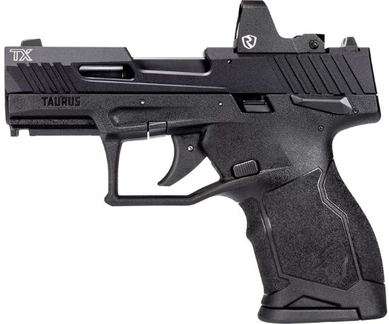 Picture of Taurus 1Tx22131ri Tx22c W/Optic Compact Frame 22 Lr 13+1 Sao 3.60" Matte Black Steel Threaded Barrel, Black Anodized Optic Ready/Serrated Slide, Black Polymer Frame W/Picatinny Rail, Riton Red Dot 