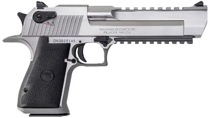 Picture of Magnum Research De357srmb Desert Eagle Mark Xix 357 Mag 9+1 6" Stainless Steel Barrel, Stainless Steel Serrated Slide, Stainless Steel Frame W/Beavertail & Picatinny Rail, Weaver Top Mount 