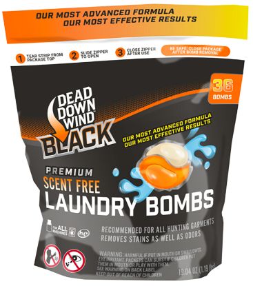 Picture of Dead Down Wind 118418 Laundry Bombs Black Premium Odor Eliminator Unscented Scent 36Ct 