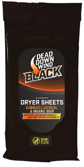 Picture of Dead Down Wind 117019 Dryer Sheets Black Premium Odor Eliminator Unscented Scent Dryer Sheet 40 Count 