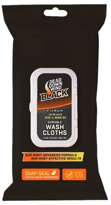 Picture of Dead Down Wind 13725 Wash Cloths Black Premium Odor Eliminator Unscented Scent 40 Count 