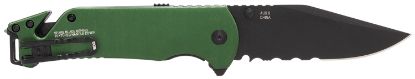 Picture of S.O.G Sog11520157 Escape Atk 2.0 Edc 3.40" Folding Clip Point Part Serrated Black Hardcased Aus-8A Ss Blade, 4.60" Green/Black Aluminum Handle, Presentation Box 