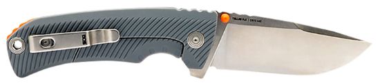 Picture of S.O.G Sog14060243 Tellus Flk 3.65" Folding Clip Point Plain Stonewashed Cryo 440C Ss Blade, Wolf Gray Textured Grn Handle, Blister Pack 