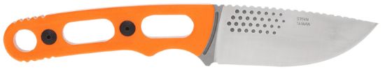 Picture of S.O.G Sog17330157 Ether Fx 3.10" Fixed Drop Point Plain Brushed Satin Cpm S35vn Ss Blade, Blaze Orange Textured G10 Handle 