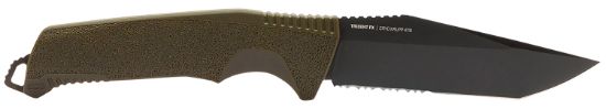 Picture of S.O.G Sog17120457 Trident Fx 4.20" Fixed Tanto Part Serrated Tini 1.4116 Ss Blade, Od Green Textured Grn Handle 