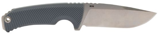 Picture of S.O.G Sog17060243 Tellus Fx 4.20" Fixed Clip Point Plain Stonewashed Cryo 440C Ss Blade, Wolf Gray Textured Grn Handle, Blister Pack 