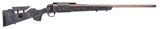 Picture of Cva Cr3951f Cascade Long Range Hunter Full Size 6.5 Creedmoor 22" Smoked Bronze Cerakote Steel Threaded Barrel, Black W/Smoked Bronze Web Synthetic Stock 