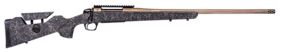 Picture of Cva Cr3961f Cascade Long Range Hunter Full Size 300 Win Mag 24" Smoked Bronze Cerakote Steel Threaded Barrel, Black W/Smoked Bronze Web Synthetic Stock 