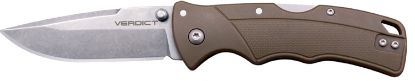 Picture of Cold Steel Csflc3spssfdez Verdict Edc 3" Tanto Plain Folding 4116 Krupp Ss Blade Flat Dark Earth Textured, Gfn Handle 