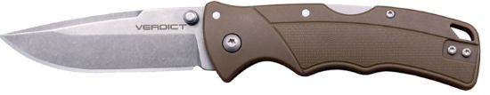 Picture of Cold Steel Csflc3spssfdez Verdict Edc 3" Tanto Plain Folding 4116 Krupp Ss Blade Flat Dark Earth Textured, Gfn Handle 