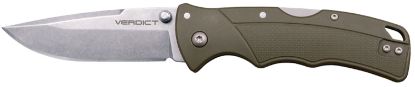 Picture of Cold Steel Csflc3spssodgz Verdict Edc 3" Spear Point Plain Folding 4116 Krupp Ss Blade, Odg Textured Gfn Handle 