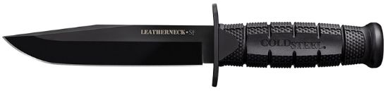 Picture of Cold Steel Cs39lsfcz Leatherneck Sf 6.75" Fixed Clip Point Plain Black Matte Powder Coat D2 Steel Blade, 5" Black Checkered Kray-Ex Handle 