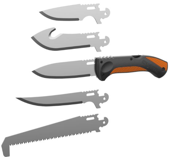 Picture of Cold Steel Csccfldkit Click-N-Cut Field Kit Includes Caper Blade, Skinning Blade W/Gut Hook, General Purpose Blade, Boning Blade, Bone Saw, Handle & Case 