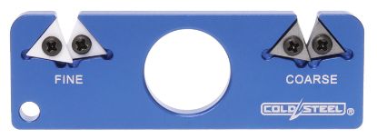 Picture of Cold Steel Csks21cc Dual Edge Pocket Knife Sharpener Blue Aluminum, Carbide/Ceramic Sharpener, Coarse/Fine Blue 