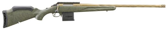 Picture of Ruger 46940 American Predator Gen Ii 22 Arc 10+1 22" Burnt Bronze Cerakote Threaded Barrel, Picatinny Rail Steel Receiver, Green Splatter Adjustable Synthetic Stock 