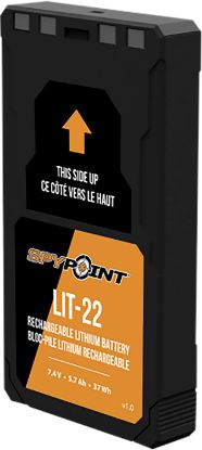 Picture of Spypoint 05538 Lit-22 Rechargeable Lithium Battery Pack Black 7.4 Volts (2) Single Pack 