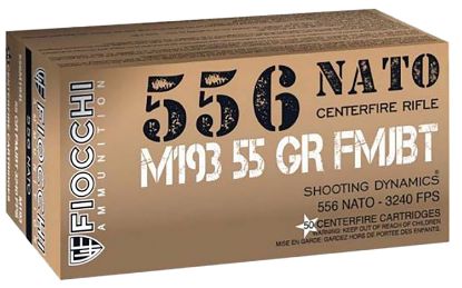 Picture of Fiocchi 556M193l 5.56 Nato 55 Gr Full Metal Jacket Boat Tail 50 Per Box/ 20 Case 