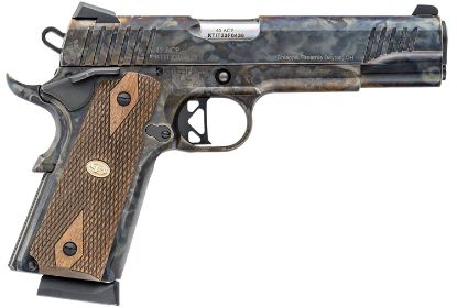Picture of Charles Daly 440.181 1911 Superior Grade Full Size Frame 45 Acp 8+1 5" Stainless Steel Barrel, Color Case Serrated Steel Slide & Steel W/Beavertail Frame, Checkered Walnut Grips 