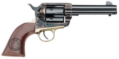 Picture of Pietta Hf357chbr434nmus 1873 Great Western Ii U.S. Marshal 357 Mag 6Rd 4.75" Blued Steel Barrel & Cylinder, Color Case Hardened Steel Frame, Walnut W/Engraved Us Marshal's Badge Grip, Exposed Hammer 