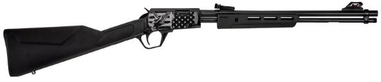 Picture of Rossi Rp22181syen18 Rp22 22 Lr 15+1 18" Black Polished Alloy Steel Barrel, Black W/Engraved Eagle & Us Flag Aluminum Receiver, Black Synthetic Fixed Stock 