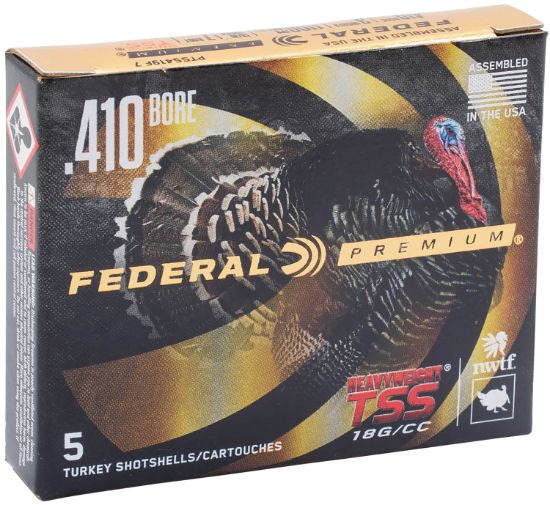 Picture of Federal Ptss419f8 Premium Turkey Heavyweight Tss 410 Gauge 3" 13/16 Oz 8 Shot 5 Per Box/ 10 Case 