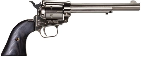 Picture of Heritage Mfg Rr22ni6bw Rough Rider 22 Lr 6Rd 6.50" Nickel Steel Barrel, Nickel Aluminum Frame, Matte Nickel Cylinder, Black Laminate Grip, Hammer/Thumb Safety, Exposed Hammer 