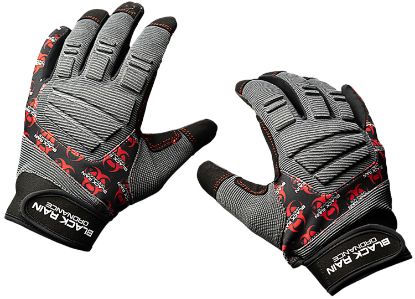 Picture of Black Rain Ordnance Tactglovegry/Blk/Rd Tactical Gloves Black/Gray/Red Small Velcro 