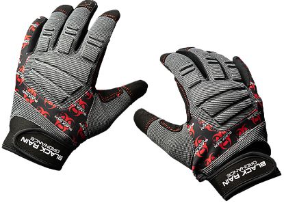 Picture of Black Rain Ordnance Tactglovegry/Blk/Rdl Tactical Gloves Black/Gray/Red Large Velcro 