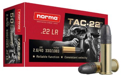 Picture of Norma Ammunition 2425092 Tac 22 Lr 40 Gr Lead Round Nose 50 Per Box/ 100 Case 