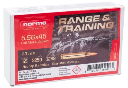 Picture of Norma Ammunition 701701313 5.56X45mm Nato 55 Gr Full Metal Jacket 20 Per Box/ 10 Case 