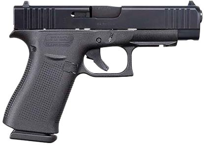 Picture of Glock Ua4850201fr G48 Gen5 Slim Compact 9Mm Luger 10+1 4.17" Black Steel Barrel Black, Ndlc Front Rail/Serrated Slide, Black Polymer Frame W/Beavertail, Black Textured Polymer Grips, Usa Made 