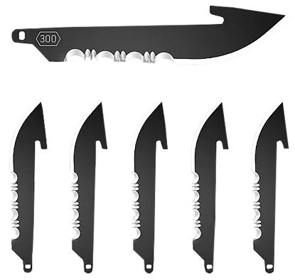 Picture of Outdoor Edge Rrs30k6c Replacement Blades 6 3" Black Drop Point Serrated 420J2 Ss Blades 