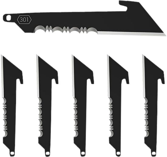 Picture of Outdoor Edge Rrus30k6c Replacement Blades 6 3" Black Utility Serrated 420J2 Ss Blades 