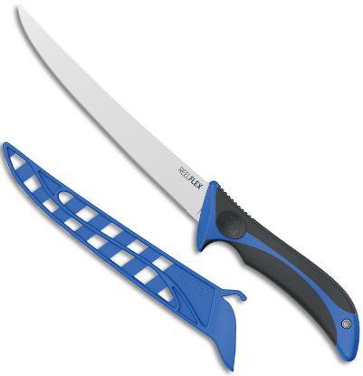 Picture of Outdoor Edge Rf75c Reelflex 7.50" Fixed Fillet Plain Satin 4116 Ss Blade, Blue/Black Tpr Handle 