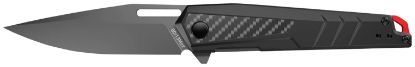 Picture of Real Avid Avrav5 Rav--5 3.40" Folding Drop Point Plain Titanium 8Cr13mov Ss Blade, Black Textured Aluminum/Carbon Fiber Handle, Clamshell Pkg 