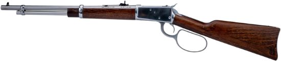 Picture of Heritage Mfg H92357189 92 Ranch Hand 38 Special +P/357 Mag 8Rd 18" Stainless Polished Barrel, Stainless Polished Receiver, Fixed Hardwood Stock 